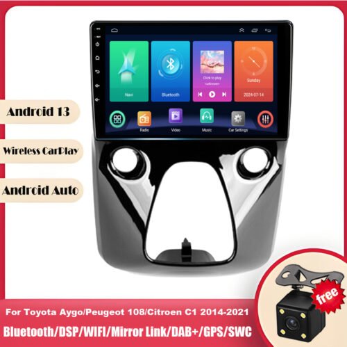 For Peugeot 108 2014-2021 CarPlay Android Auto GPS Car Stereo Sat Nav BT DAB+Wifi