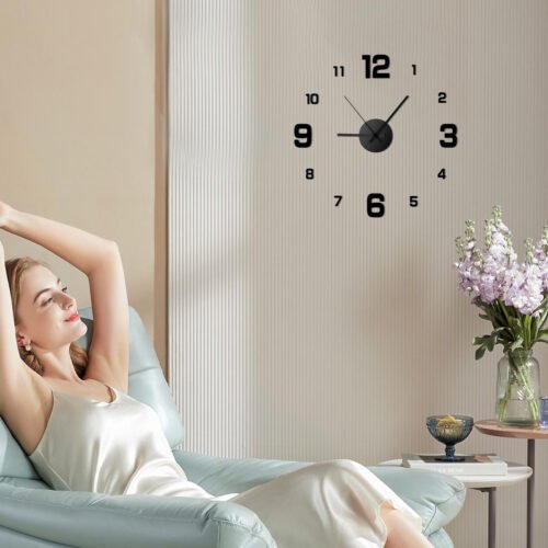 Frameless Clock Silent Non-Ticking Modern Style Clock Battery Operated effective