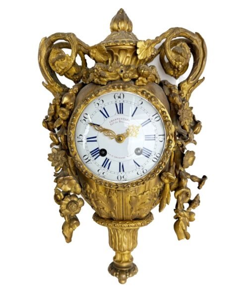 French Charpentier Gilt Bronze circa 1870 RARE Runs, Wall Clock RARE RARE RARE