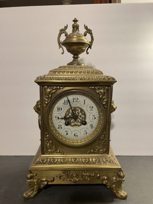 French fireplace brass chime clock