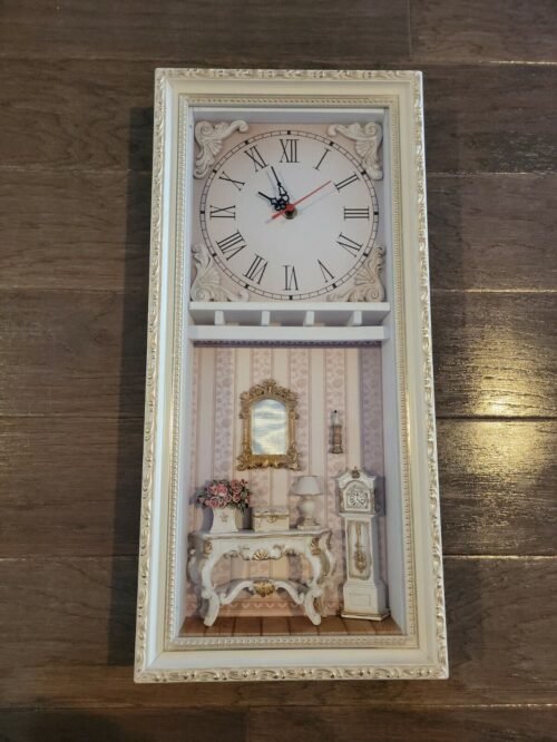 French Living Room Shadow Box Clock Salon Theme