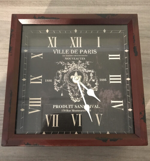 French Metal Clock Distressed Look Vintage Ville De Paris
