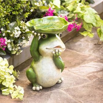 Frog Resin Birdbath
