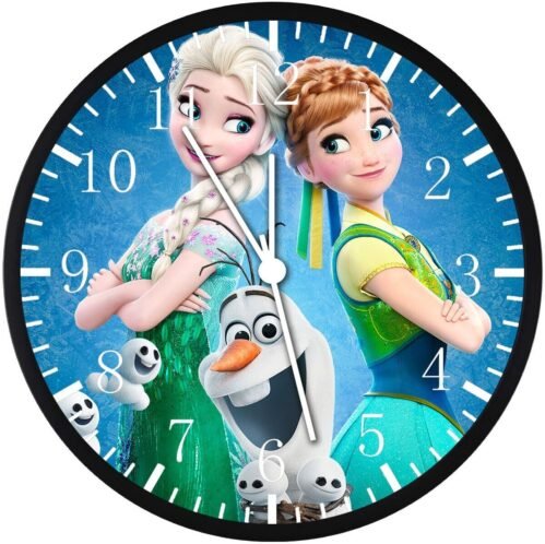 Frozen Elsa Anna 12" Large Wall Clock Personalized option with adding names E56