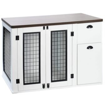 Furniture Style Dog Cage Wooden Dog Cage Double Door Dog Cage Side...