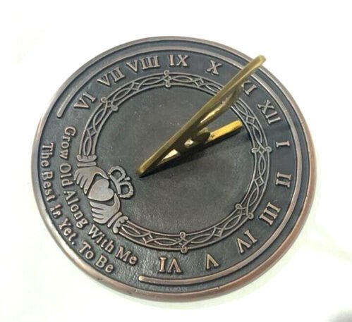 Garden Sundial Clock, Outdoor Timepiece for Yard and Garden Decor, Size 10"