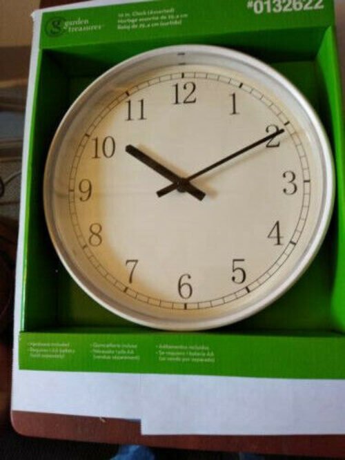 Garden Treasures 10 inch White Wall Clock