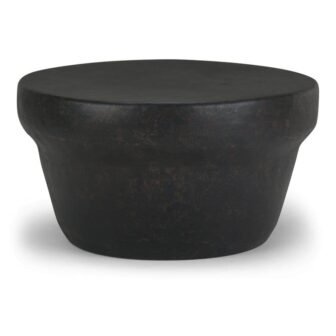 Garvy Industrial 33 in. Rustic Bronze Round Metal Top Coffee Table