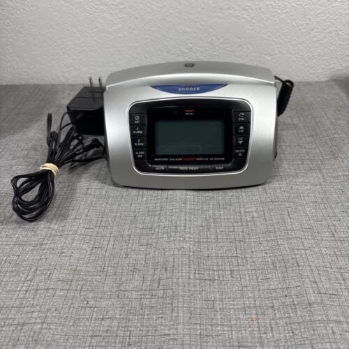 GE 29297GE3-A Clock Radio Telephone AM/FM Dual Alarm CID Backlit LCD TESTED