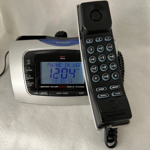 GE 29297GE3-A Clock Radio Telephone AM/FM Dual Alarm CID LCD TESTED