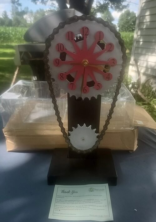 NEW IN BOX! Gear Clock With Moving Gears Large Decorative Clocks For Living Room