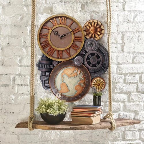 Gears of Time Sculptural Steampunk Wall Clocks