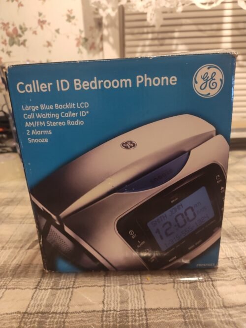 GE ATLINKS 29297GE3 Corded Bedroom Phone Clock AM/FM Radio Caller ID 2 Alarms