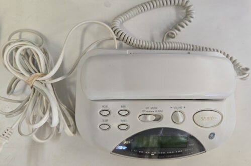 GE General Electric Alarm Clock Phone Radio Telephone LCD AM/FM