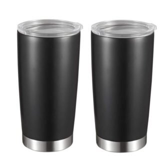 Geneva 20 oz. 2-Piece Black Matte Stainless Steel Double Wall Tumbler