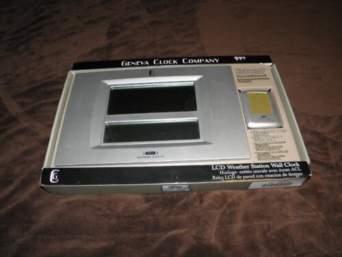 Geneva Clock Wireless Remote Weather Station Wall Clock NEW