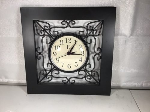 Geneva Quartz Wood And Metal Clock