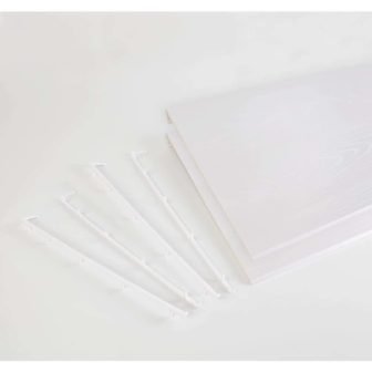 Genevieve 2 ft. White Adjustable Closet Organizer Decor Shelf Cover (2PK)