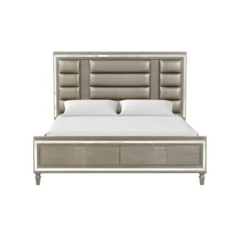 Genoa Gunmetal Gray Wood Frame Queen Panel Bed