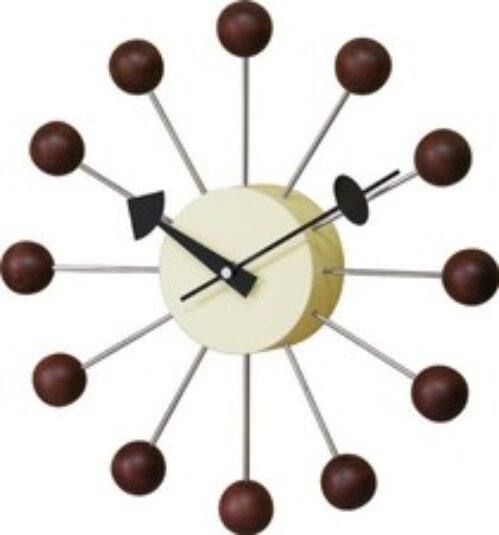 GEORGE NELSON BALL CLOCK 51920054 George Nelson Ball Clock GN397WB Walnut NEW