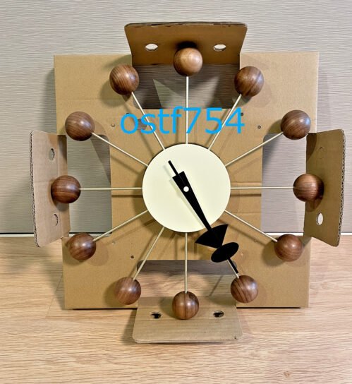 George Nelson Ball Wall Clock Brown Color Re-product Design Furniture Mid 20th
