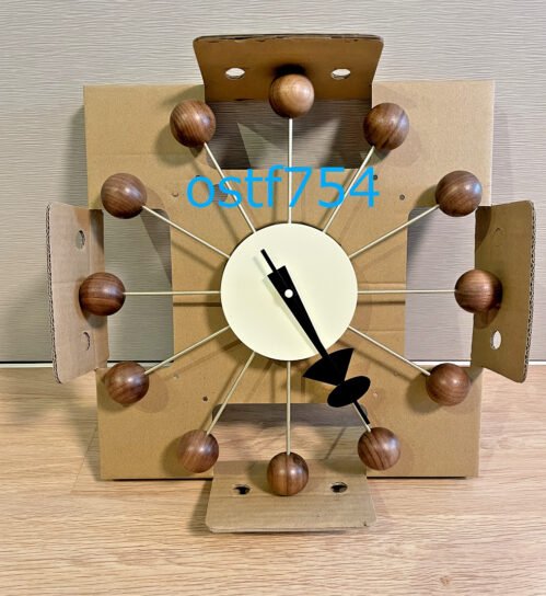 George Nelson Ball Wall Clock Brown Color Re-product Design Furniture Mid 20th