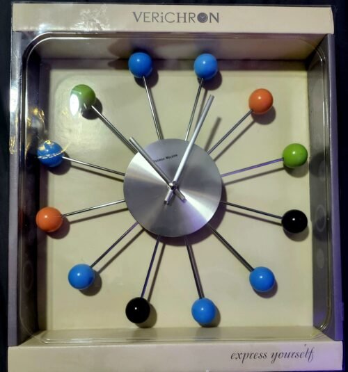 George Nelson Design Ball Clock Wall Multi Color Reproduction Mid Century Modern