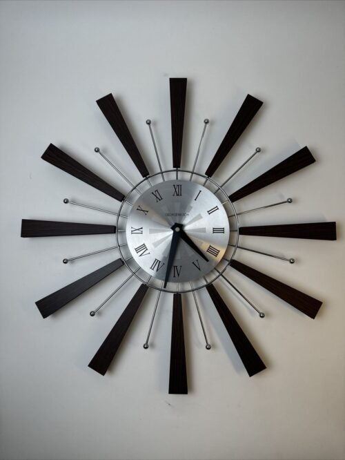George Nelson MCM Atomic Starburst Sunburst Wall Clock 20” Reproduction