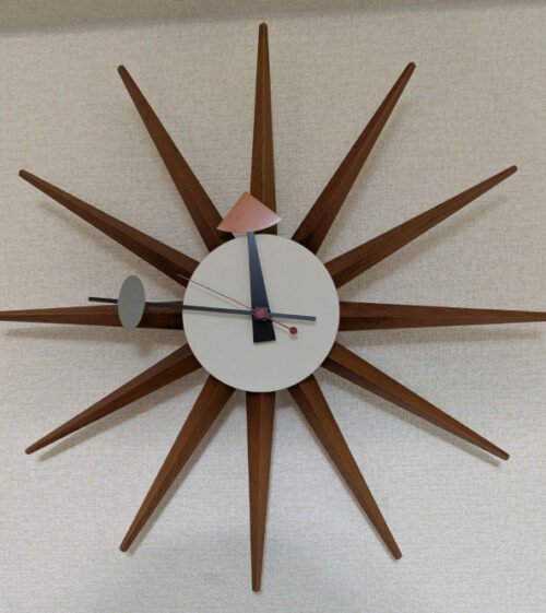 George Nelson Sun Burst Wall Clock Hanging Type Reproduction From JAPAN Used