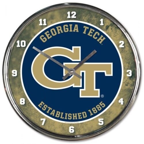Georgia Tech Chrome Clock (12 inch)