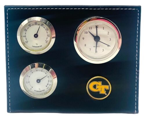 Georgia Tech Yellow Jackets Desk Clock w/Alarm & Hydrometer Sun Time New