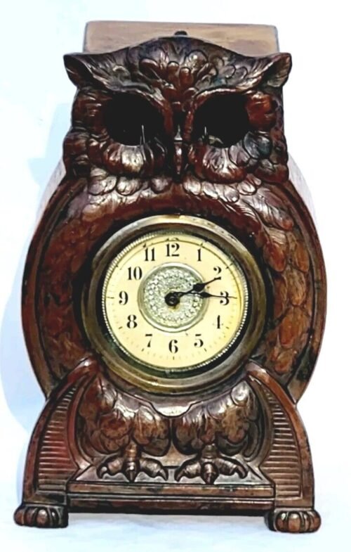 German Antique Vintage Junghans Owl Clock Blinking Eye Repair/Parts Or Repair