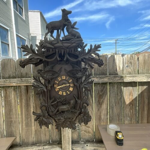 german black forest ornate very large sized cuckoo clock , for restoration.