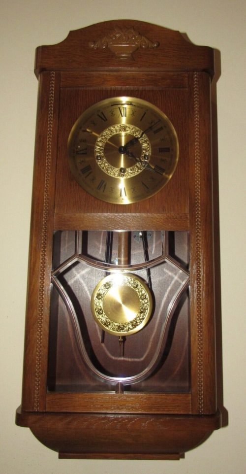 German Jauch Quarter Hour Triple Chime Three Melody Chime Wall Clock 8-Day