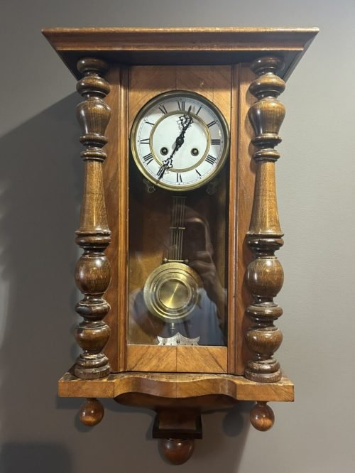 German Regulator Wall Clock, Circa 1900, 8 Day Key Wound Time & Strike wKey