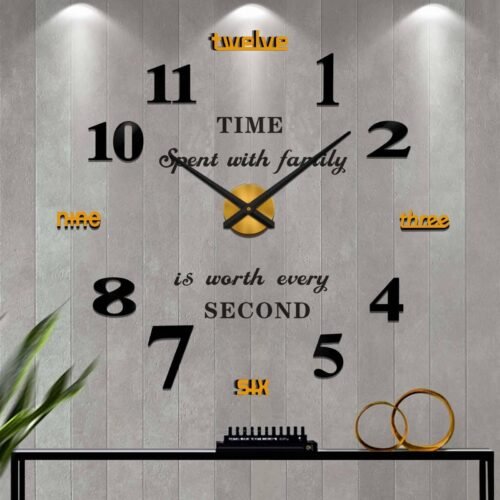 Giant Wall Clock for Living Room Decor, Decorative Wall Clocks Battery Operat...