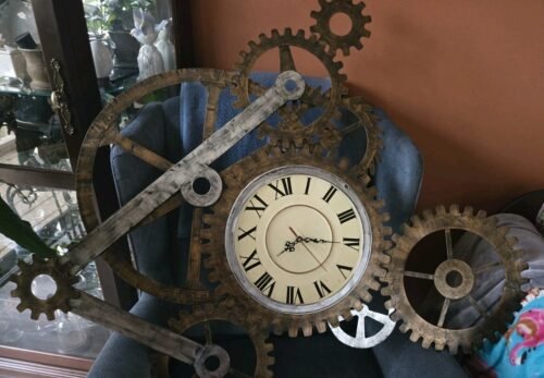 Giant Wall Clock Steampunk Art Metal Gear Industrial Home Décor Office Sculpture