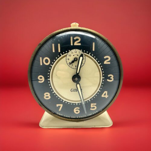 GILBERT Windup Alarm Clock in Metal Case Tested And Working Vintage