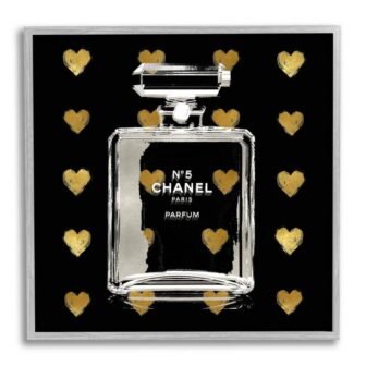 Glam Brand Perfume Hearts Pattern Design by Madeline Blake Framed Abstract Art...