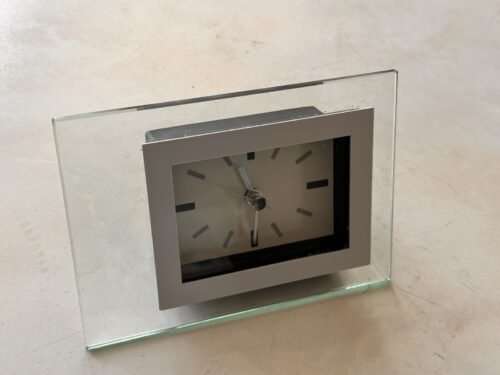 Glass Clock - Made In Taiwan - New Without Box - Infinity Clock For Furniture