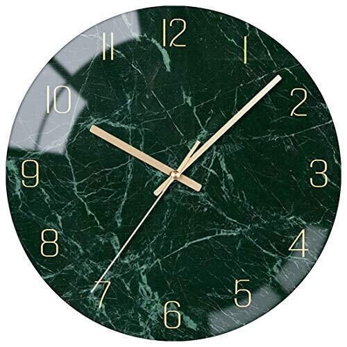 Glass Wall Clock Silent Non Ticking Wall Clock- 12 Inch Quality Quartz Batter...
