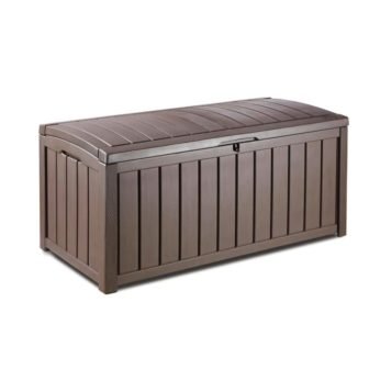 Glenwood 101 Gal. Durable Resin Plastic Deck Box Outdoor Storage For Patio...