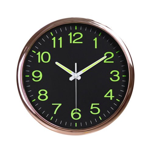 Glow in The Dark Clock 12" Modern Silent Non Ticking Wall Clocks Night Light