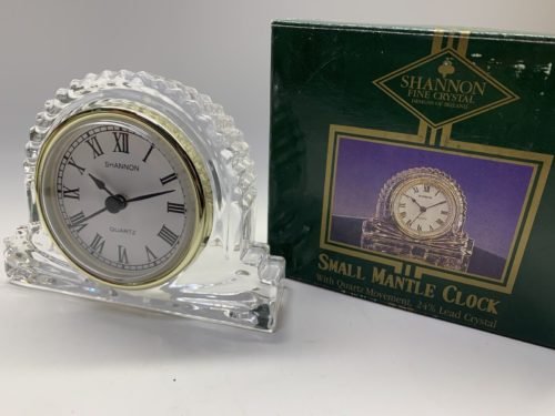 Godinger-SHANNON Fine Crystal Mantle Clock, Small 24% Lead Crystal -New In Box