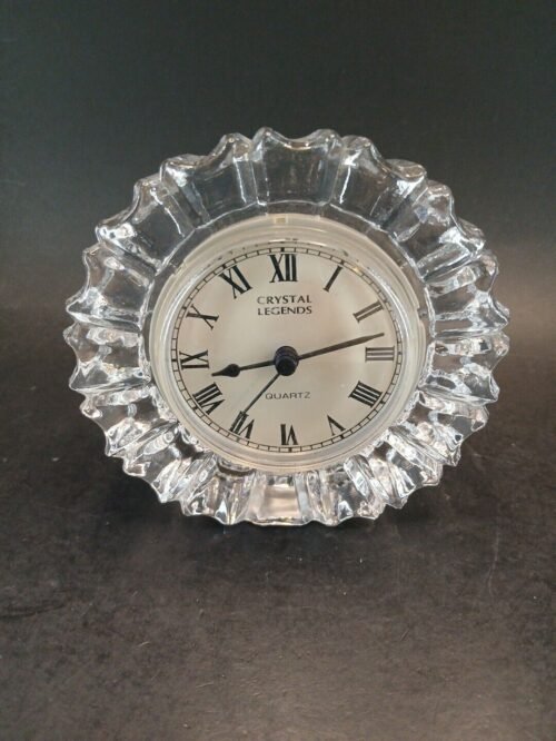 Godinger Crystal Legend Quarts Desk Clock