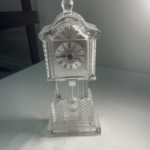 Godinger Crystal Legend Quartz Clock Swinging Pendulum 10.5'' Tall