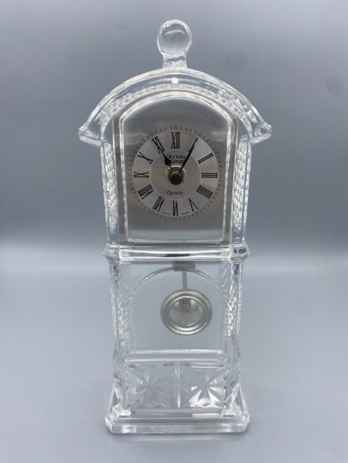 Godinger Crystal Legends 24% Lead Desk GrandFather Clock 10.75"X4"x2.5" Vintage