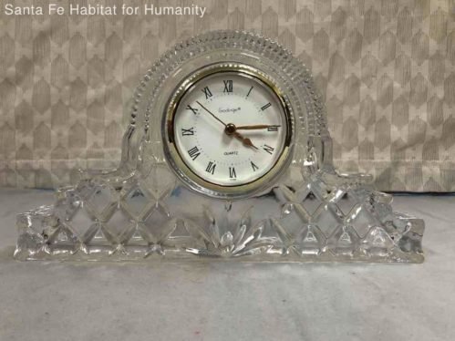 Godinger "Dublin" Clear Handcrafted 24% Lead Crystal Desk Clock