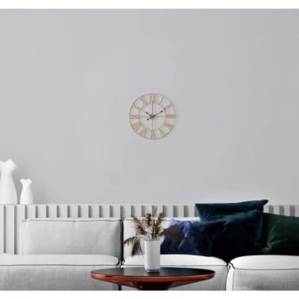 Gold Analog Metal Lighted Wall Clock