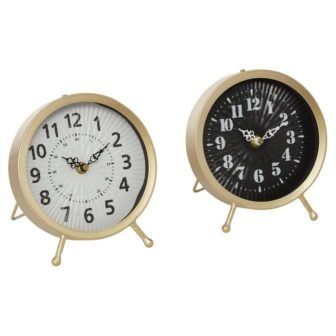 Gold Metal Analog Clock (Set of 2)